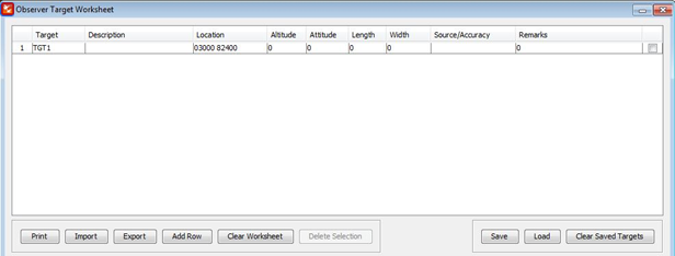 ∆ Image VBS2Fires_30: Fires Target Worksheet for Asset 20 Window